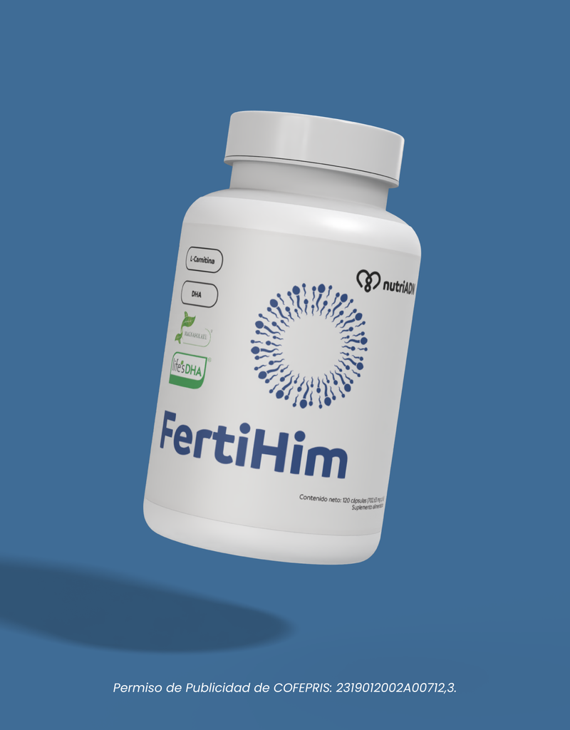 FertiHim | L-Carnitina 1,300 mg, Ubiquinol 400 mg y life'sDHA® | Salud reproductiva masculina
