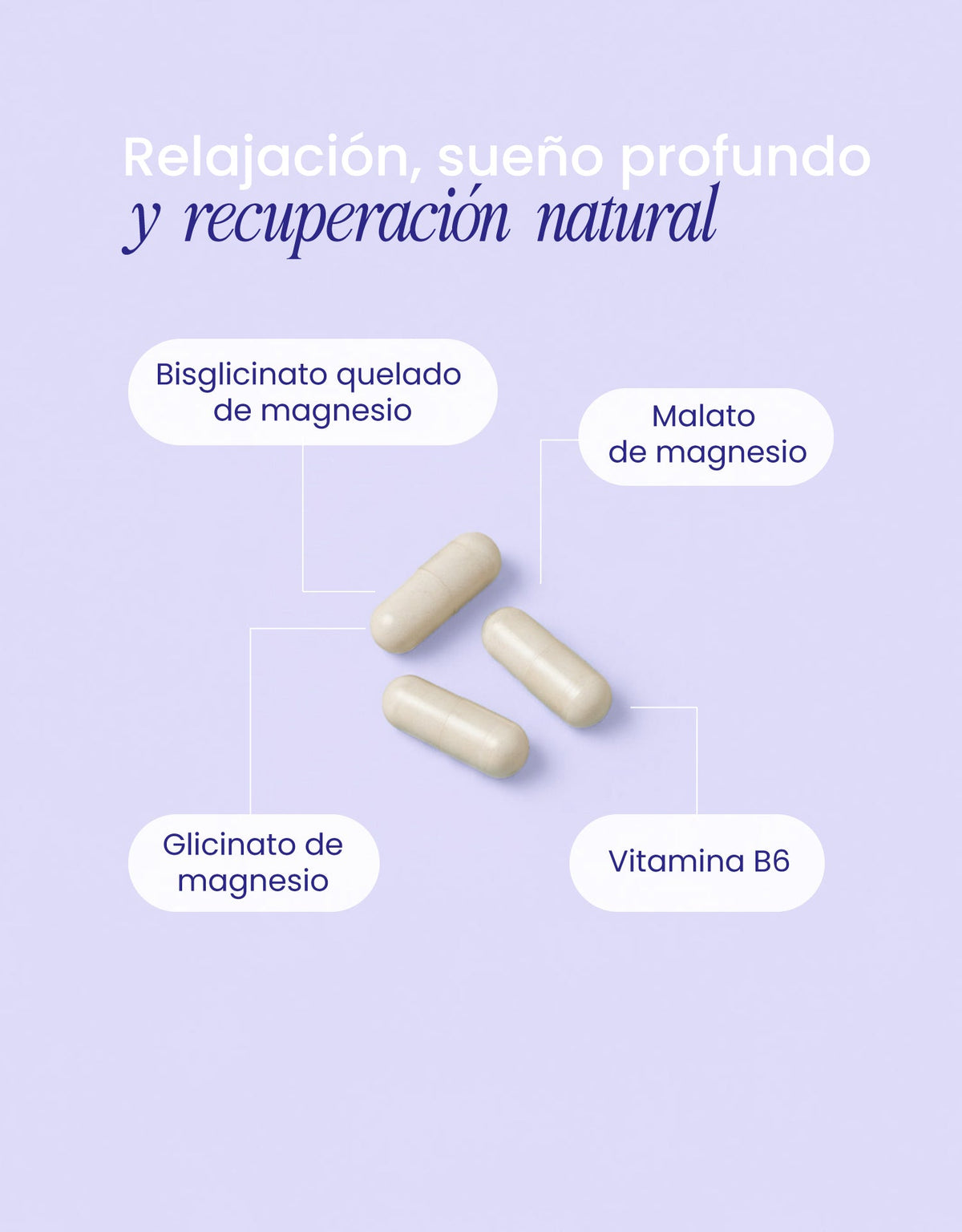 Magnesium Blend | Bisglicinato, Glicinato y Malato de Magnesio + B6 | Descanso y recuperación